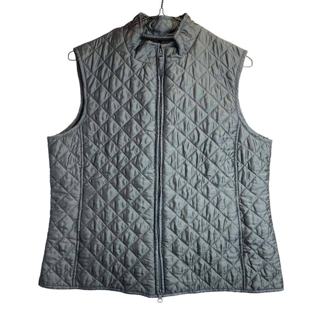 Relativity Quilted Vest Women’s Large Gray Full Zip Lightweight Puffer
